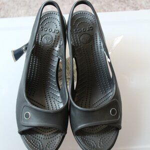 Women's black Croc wedges - W9/8.5